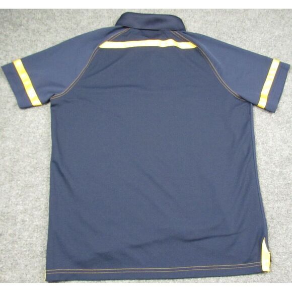 Under Armour Shirt Mens Large Polo Blue Yellow Gold Dominance On Field Heatgear - Picture 3 of 13